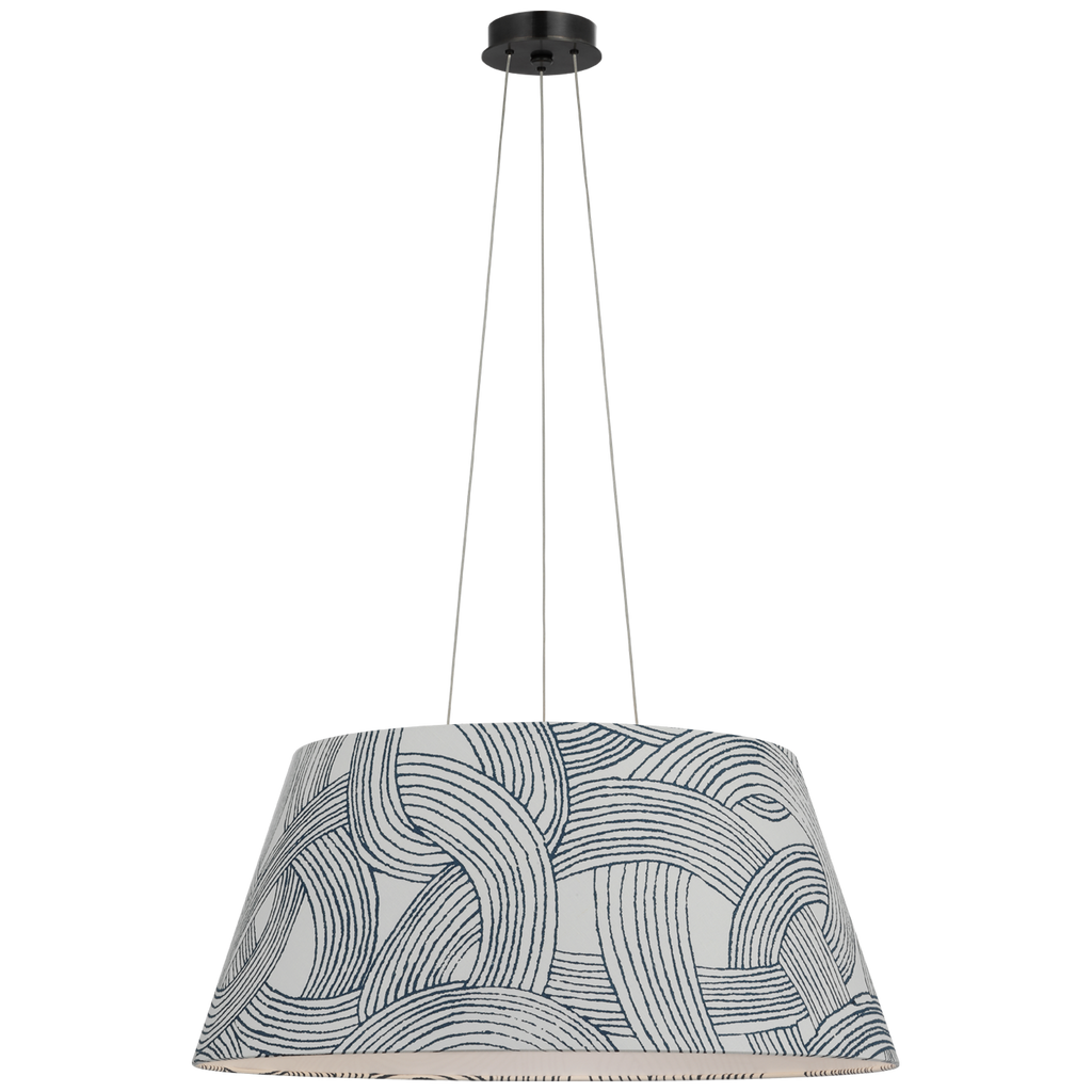 Caufield 29" Hanging Shade | Bronze | Schumacher Blue Freeform Shade