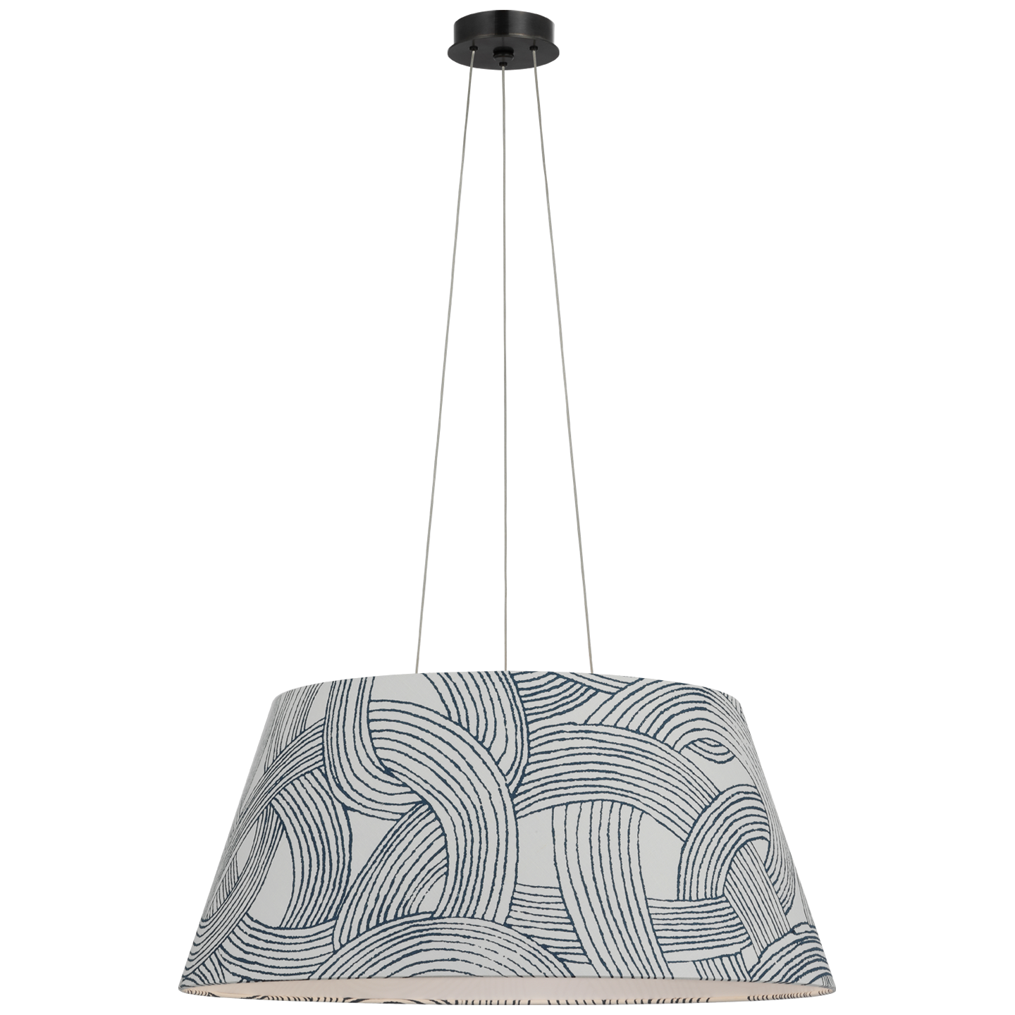 Caufield 29" Hanging Shade | Bronze | Schumacher Blue Freeform Shade
