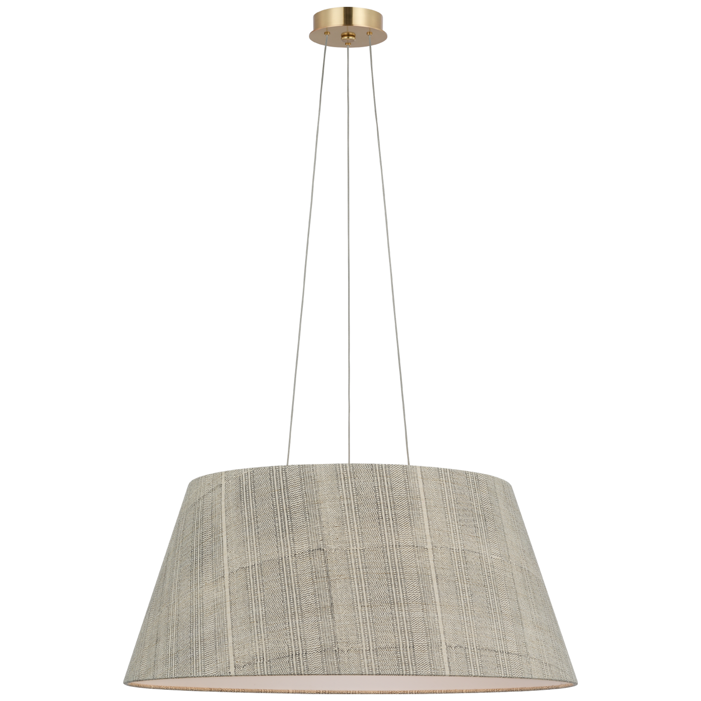 Caufield 29" Hanging Shade | Hand-Rubbed Antique Brass | Schumacher Natural Mohave Shade
