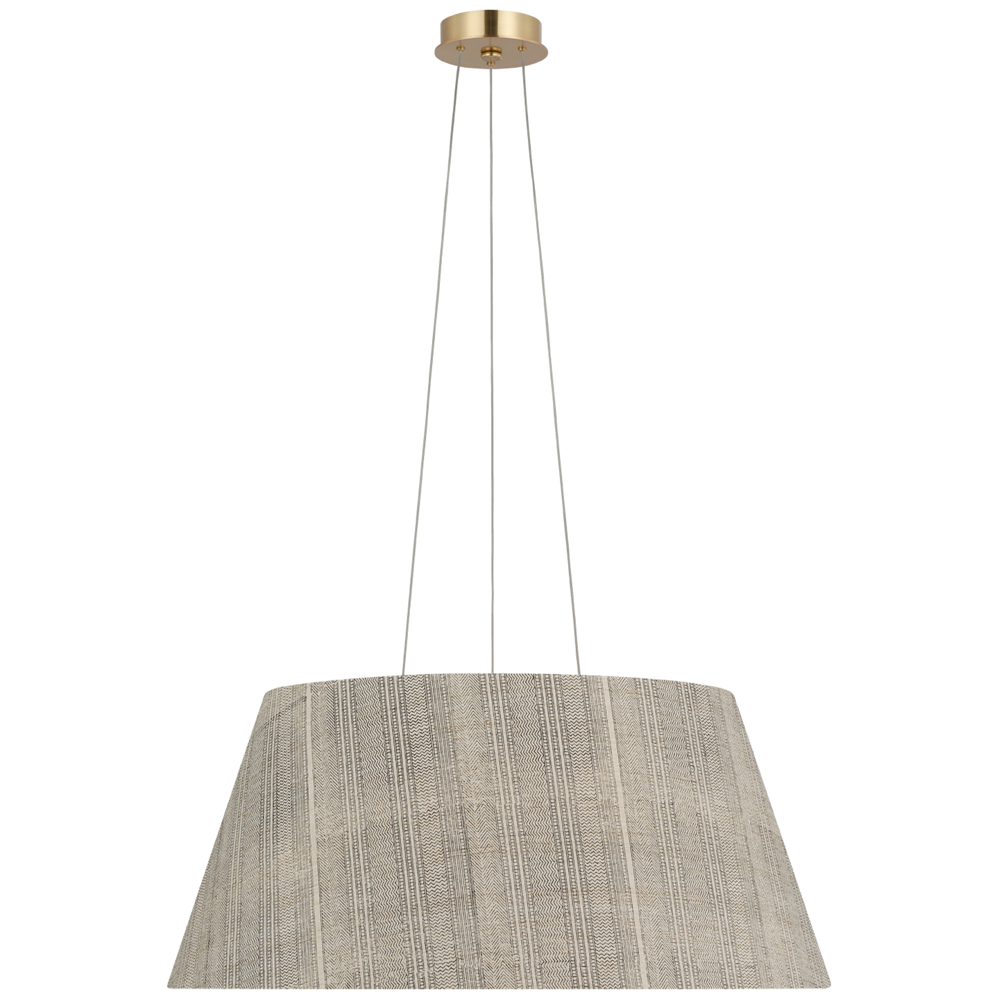 Caufield 29" Hanging Shade | Hand-Rubbed Antique Brass | Schumacher Natural Mohave Shade
