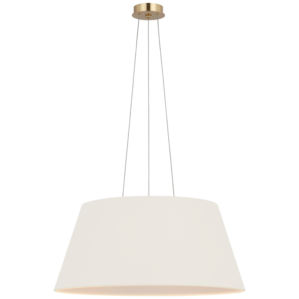 Caufield 29" Hanging Shade | Hand-Rubbed Antique Brass | Linen Shade