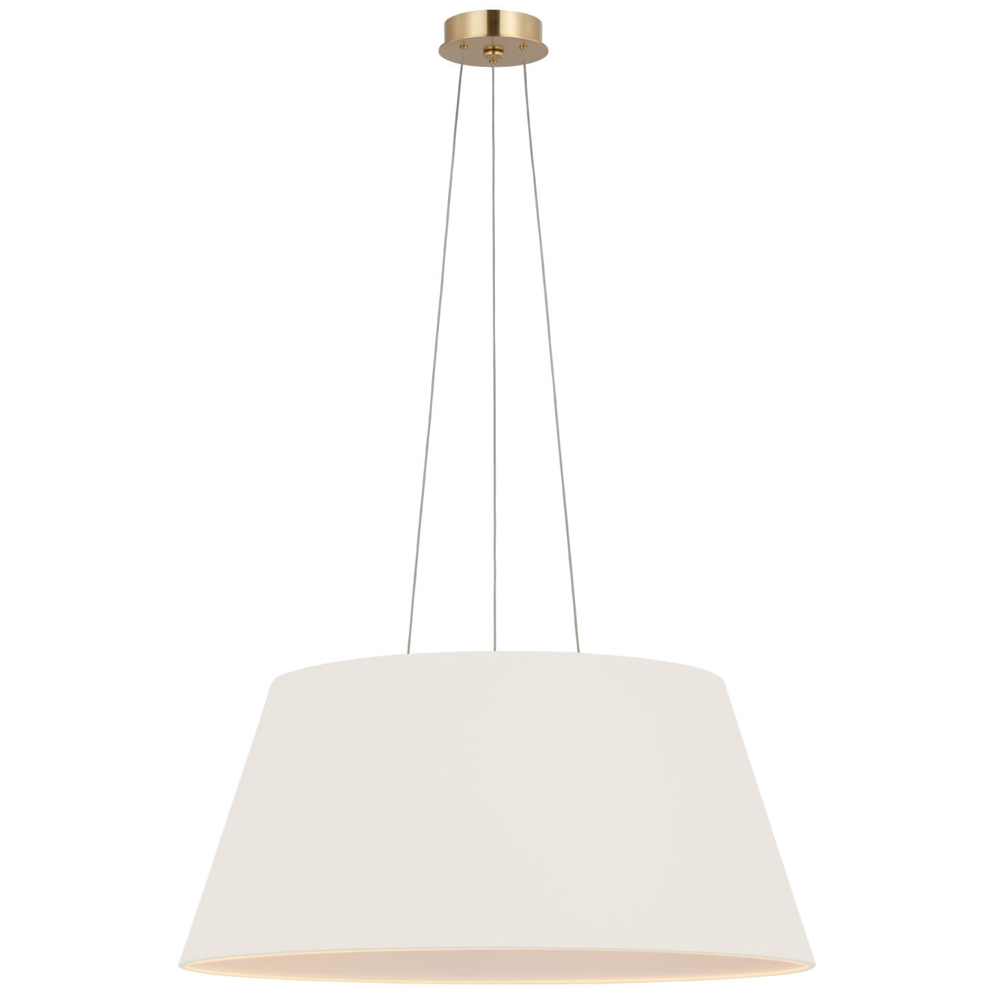Caufield 29" Hanging Shade | Hand-Rubbed Antique Brass | Linen Shade