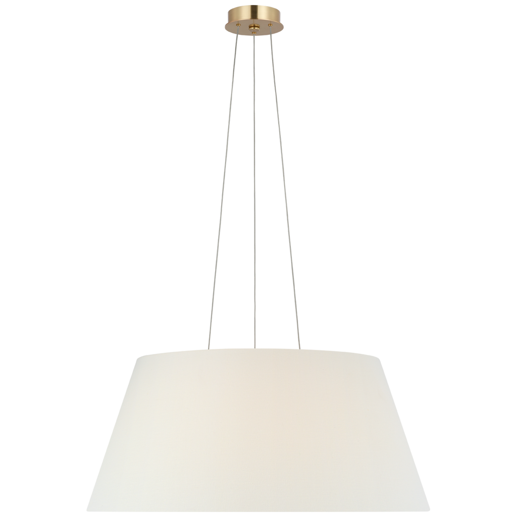 Caufield 29" Hanging Shade | Hand-Rubbed Antique Brass | Linen Shade