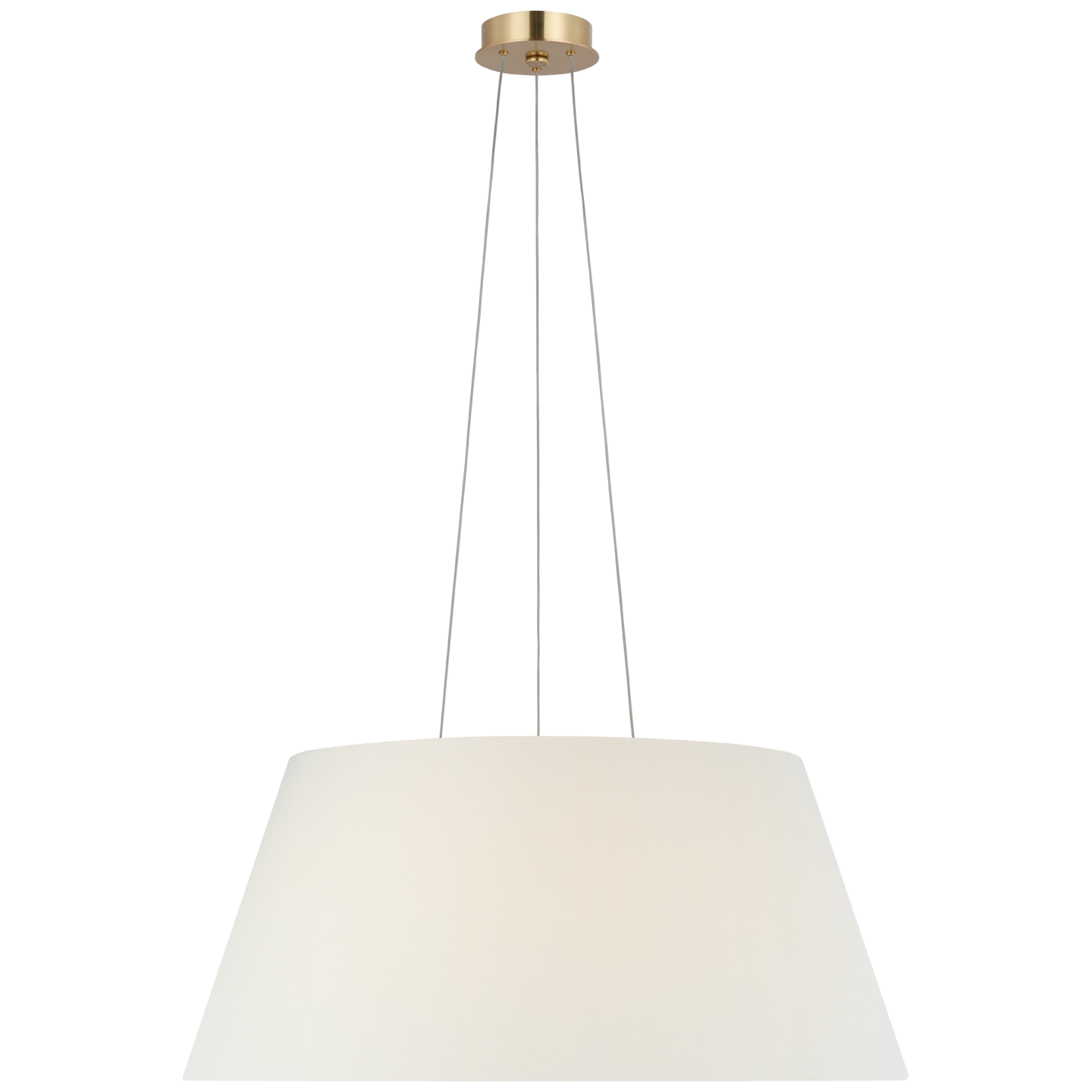 Caufield 29" Hanging Shade | Hand-Rubbed Antique Brass | Linen Shade
