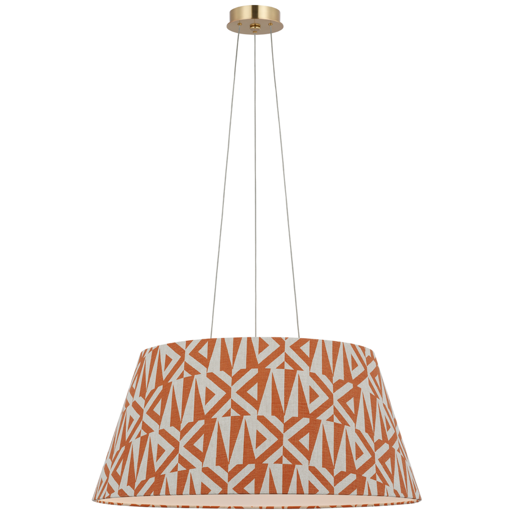 Caufield 29" Hanging Shade | Hand-Rubbed Antique Brass | Schumacher Brick Amero Shade