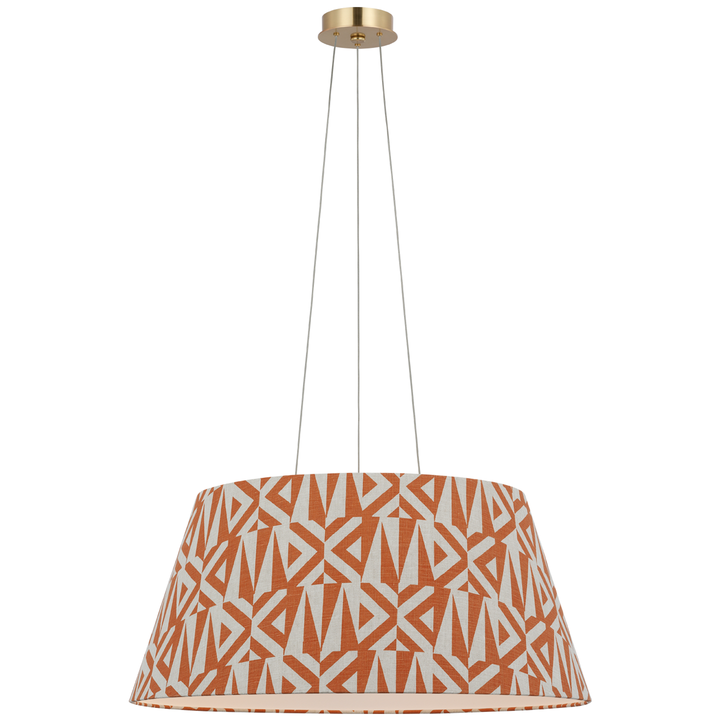 Caufield 29" Hanging Shade | Hand-Rubbed Antique Brass | Schumacher Brick Amero Shade