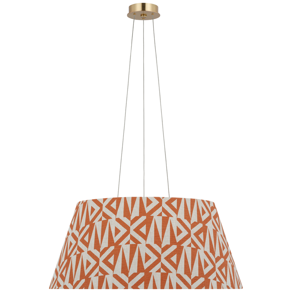 Caufield 29" Hanging Shade | Hand-Rubbed Antique Brass | Schumacher Brick Amero Shade