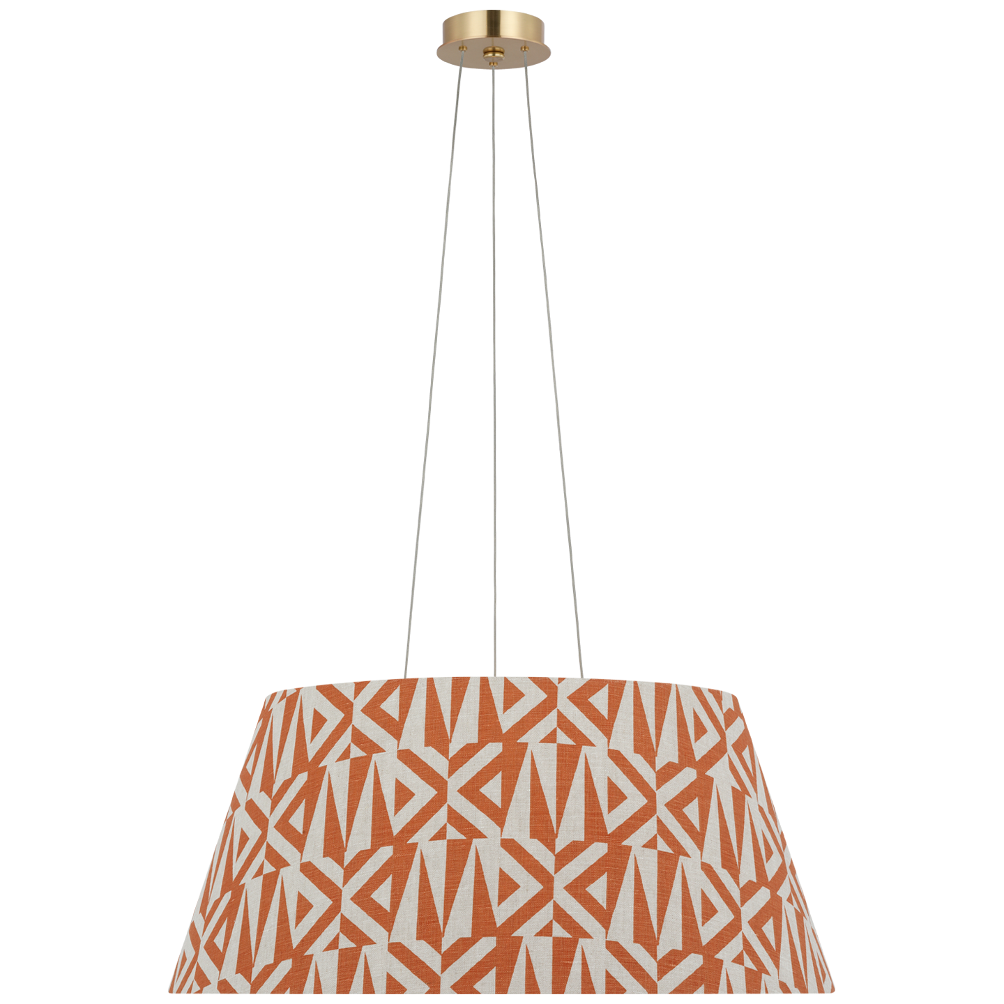 Caufield 29" Hanging Shade | Hand-Rubbed Antique Brass | Schumacher Brick Amero Shade