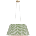 Caufield 29" Hanging Shade | Hand-Rubbed Antique Brass | Schumacher Verde La Jolla Shade