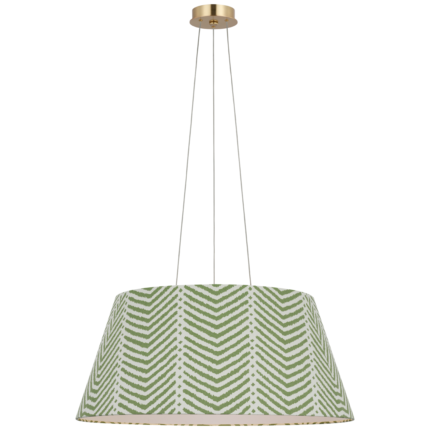 Caufield 29" Hanging Shade | Hand-Rubbed Antique Brass | Schumacher Verde La Jolla Shade