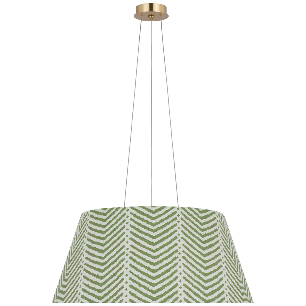 Caufield 29" Hanging Shade | Hand-Rubbed Antique Brass | Schumacher Verde La Jolla Shade
