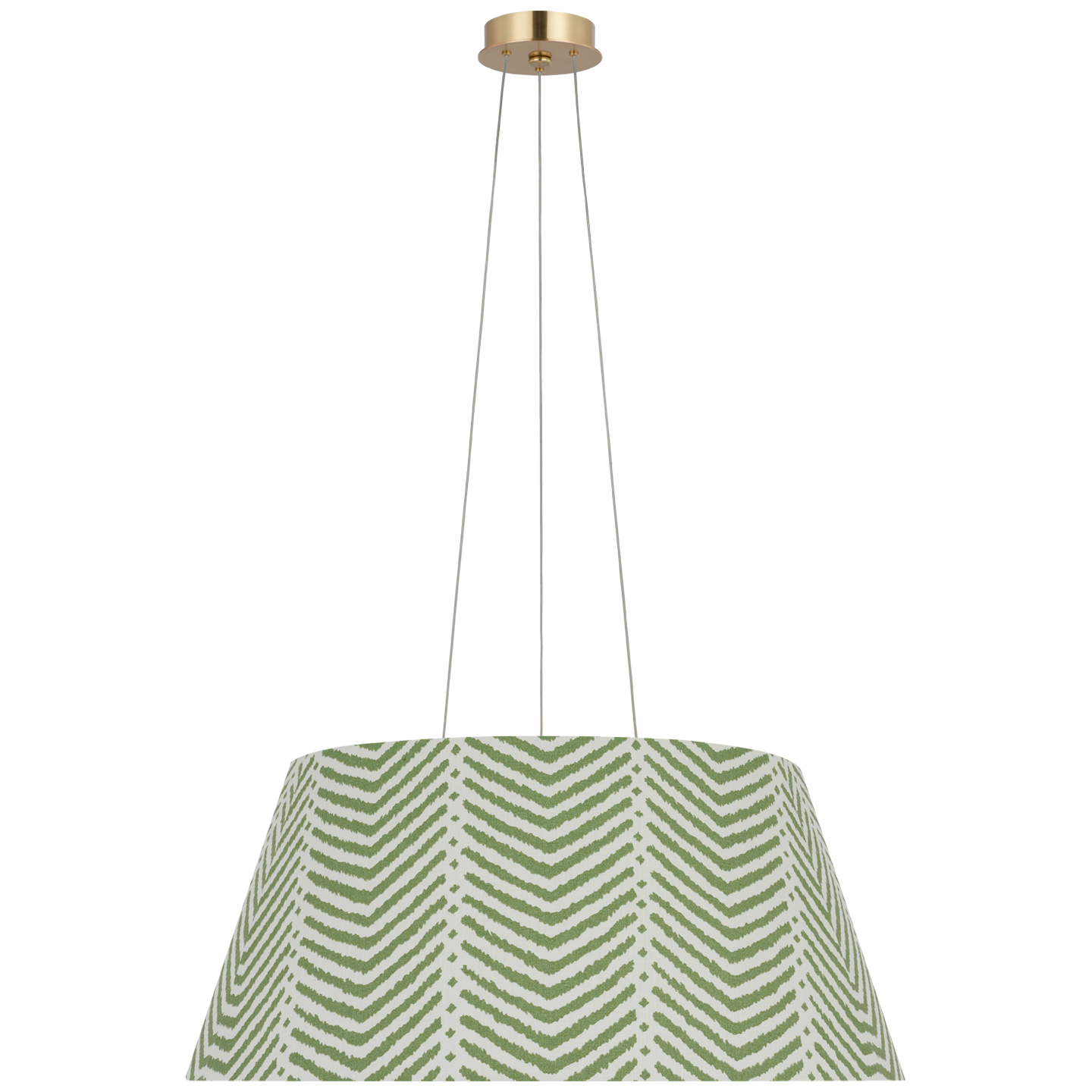 Caufield 29" Hanging Shade | Hand-Rubbed Antique Brass | Schumacher Verde La Jolla Shade