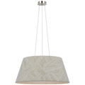 Caufield 29" Hanging Shade | Polished Nickel | Schumacher Taupe Abstract Leaf Shade