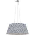 Caufield 29" Hanging Shade | Polished Nickel | Schumacher Navy Abstract Leaf Shade
