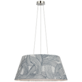 Caufield 29" Hanging Shade | Polished Nickel | Schumacher Blue Freeform Shade