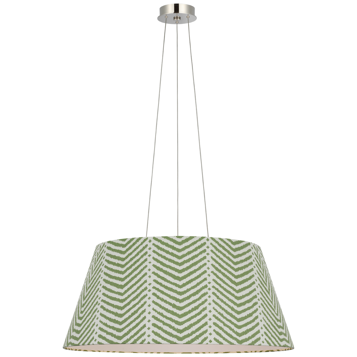 Caufield 29" Hanging Shade | Polished Nickel | Schumacher Verde La Jolla Shade