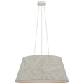 Caufield 29" Hanging Shade | Matte White | Schumacher Taupe Abstract Leaf Shade