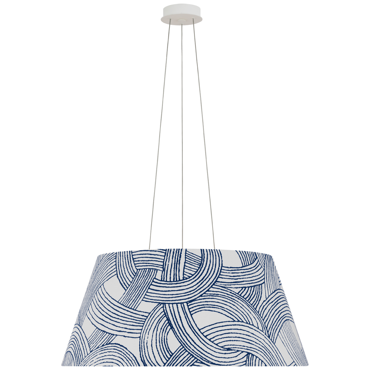 Caufield 29" Hanging Shade | Matte White | Schumacher Blue Freeform Shade