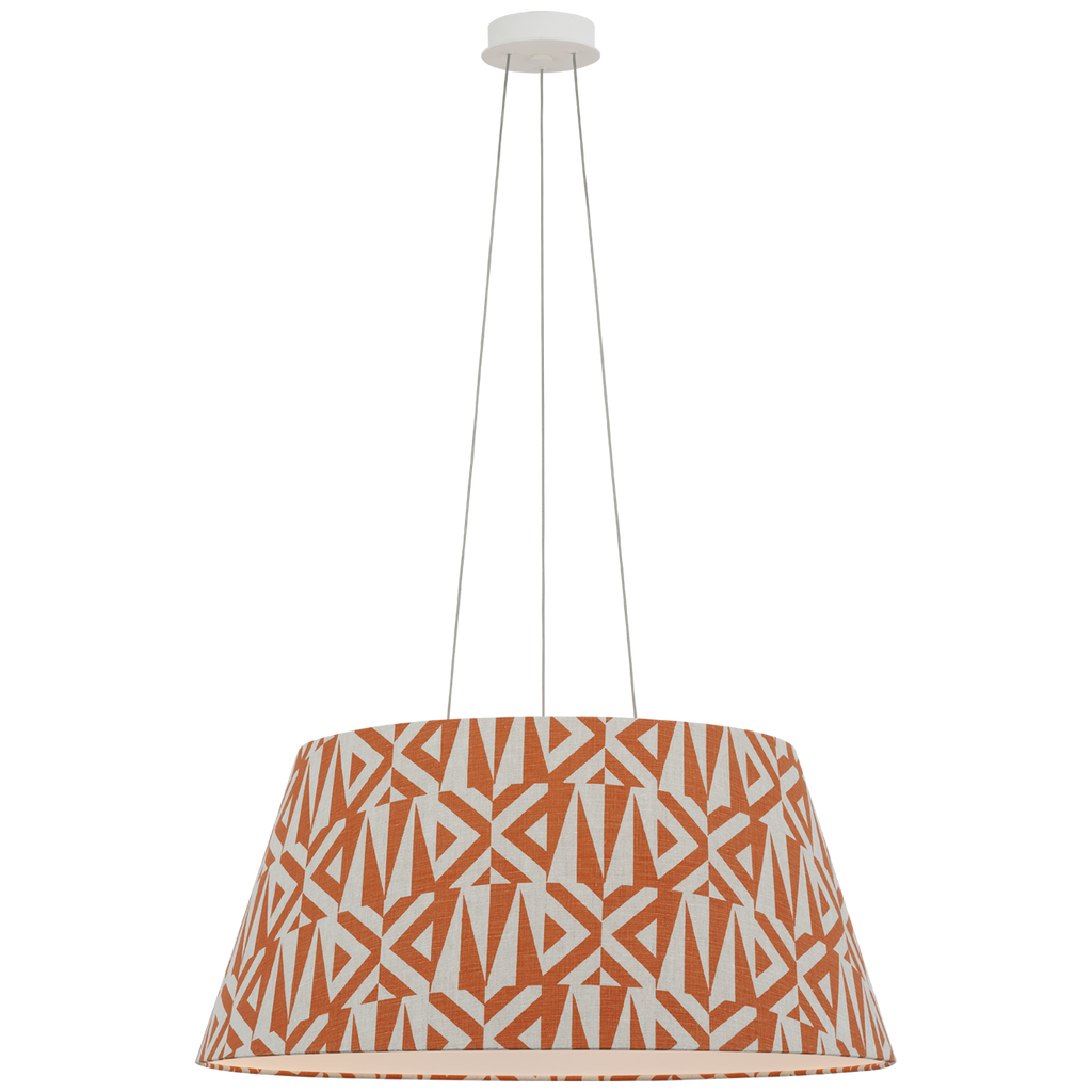 Caufield 29" Hanging Shade | Matte White | Schumacher Brick Amero Shade