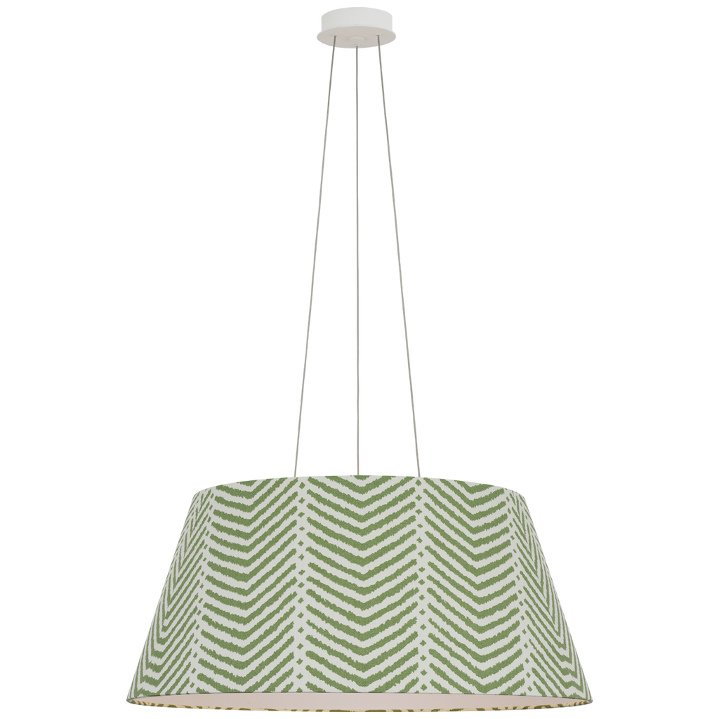 Caufield 29" Hanging Shade | Matte White | Schumacher Verde La Jolla Shade