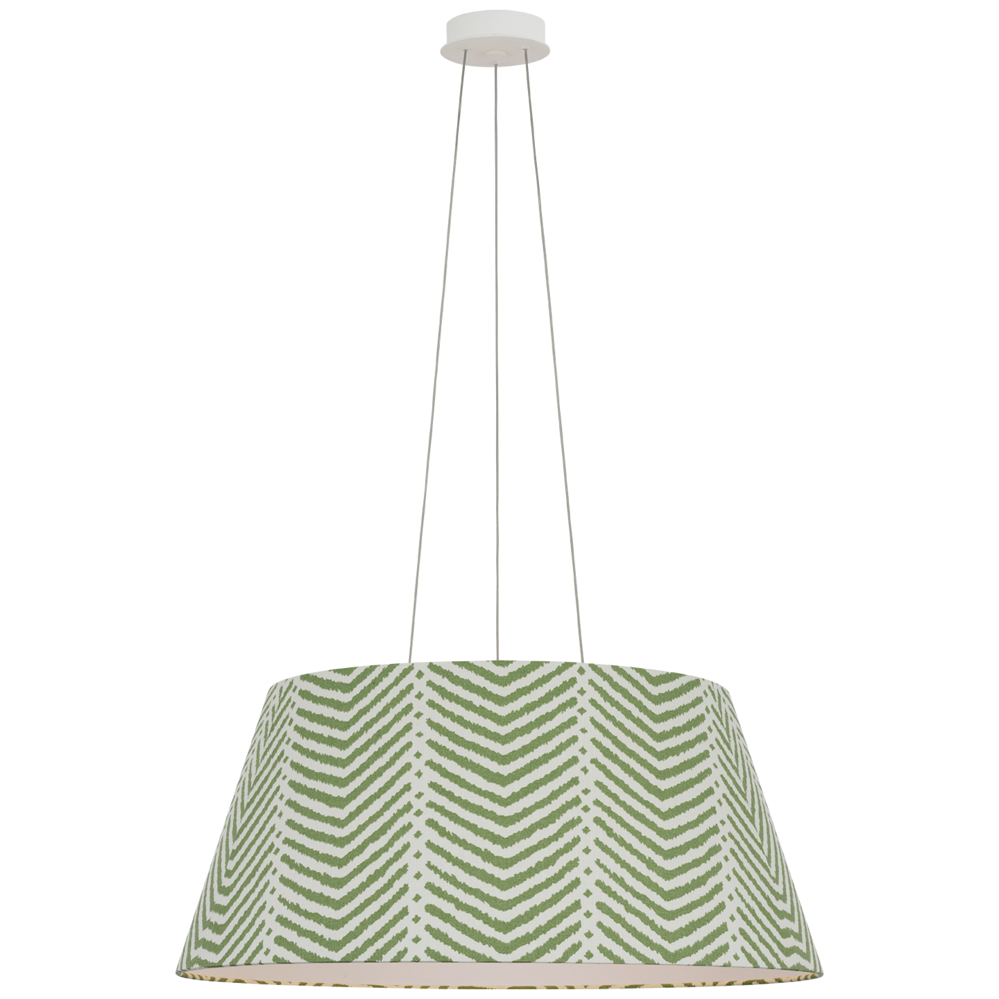 Caufield 29" Hanging Shade | Matte White | Schumacher Verde La Jolla Shade