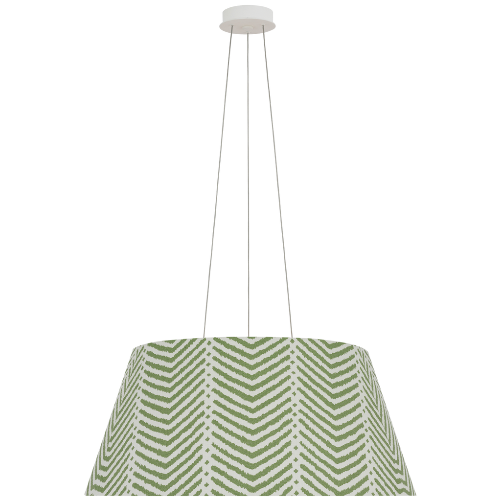 Caufield 29" Hanging Shade | Matte White | Schumacher Verde La Jolla Shade