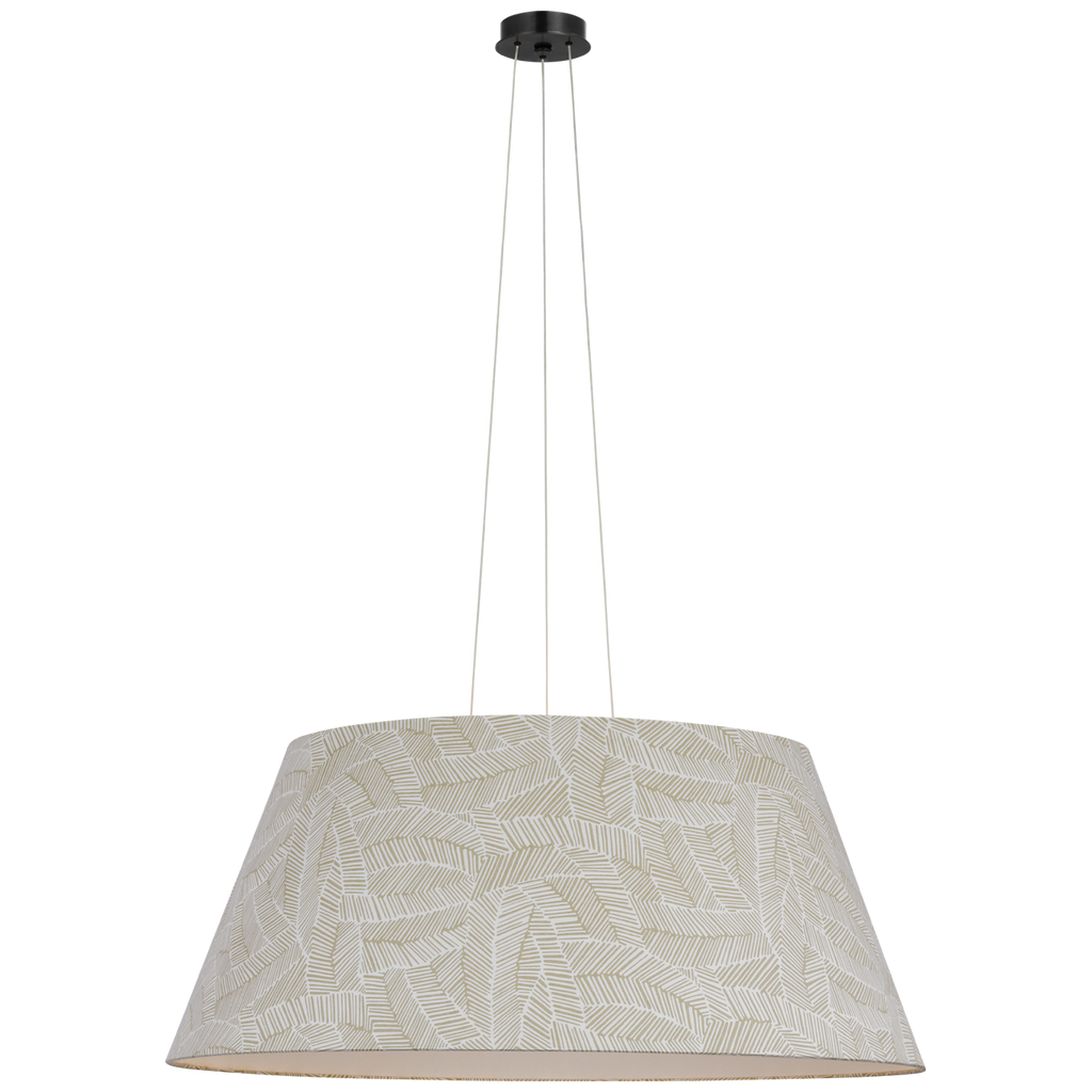 Caufield 39" Hanging Shade | Bronze | Schumacher Taupe Abstract Leaf Shade