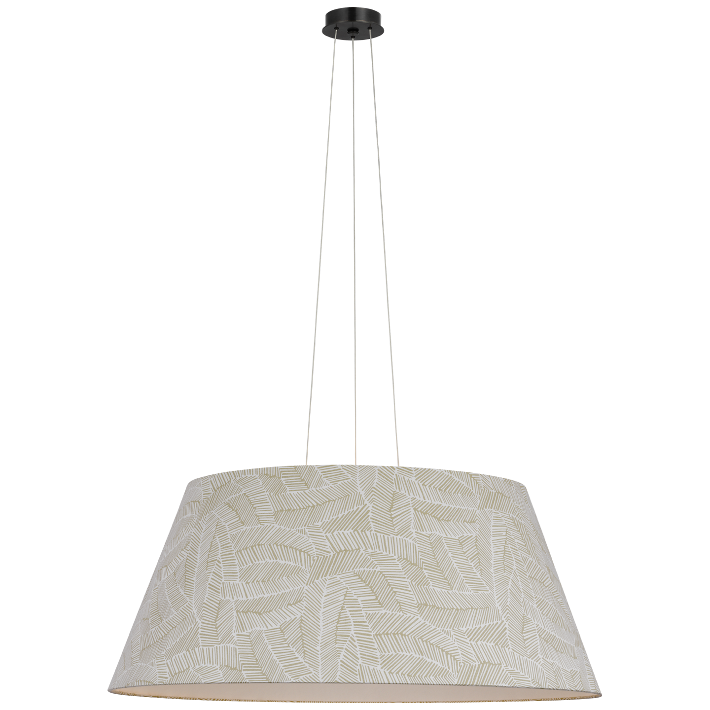 Caufield 39" Hanging Shade | Bronze | Schumacher Taupe Abstract Leaf Shade