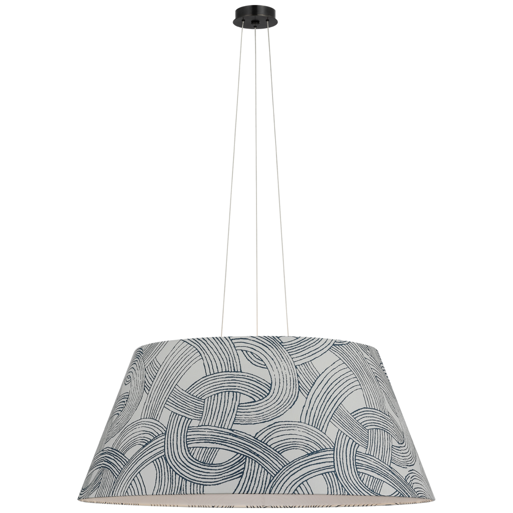 Caufield 39" Hanging Shade | Bronze | Schumacher Blue Freeform Shade