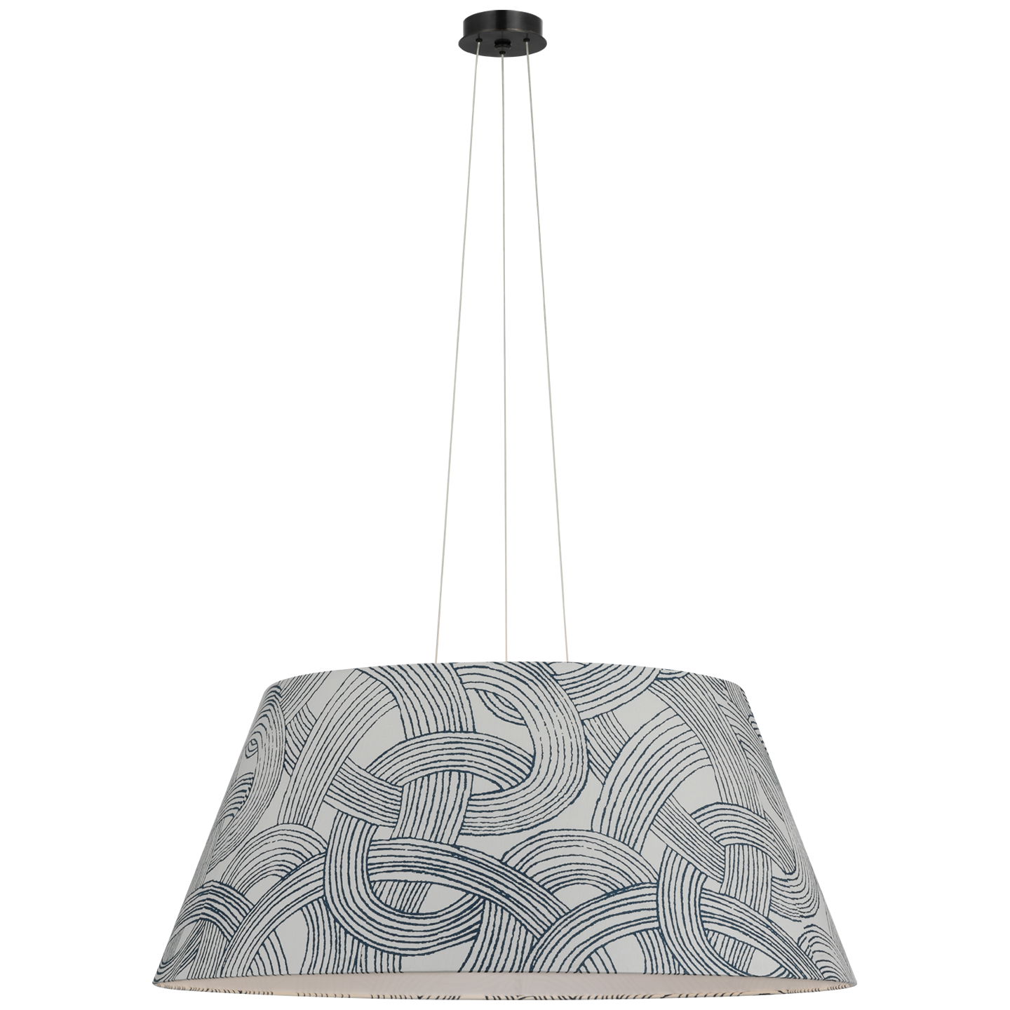 Caufield 39" Hanging Shade | Bronze | Schumacher Blue Freeform Shade