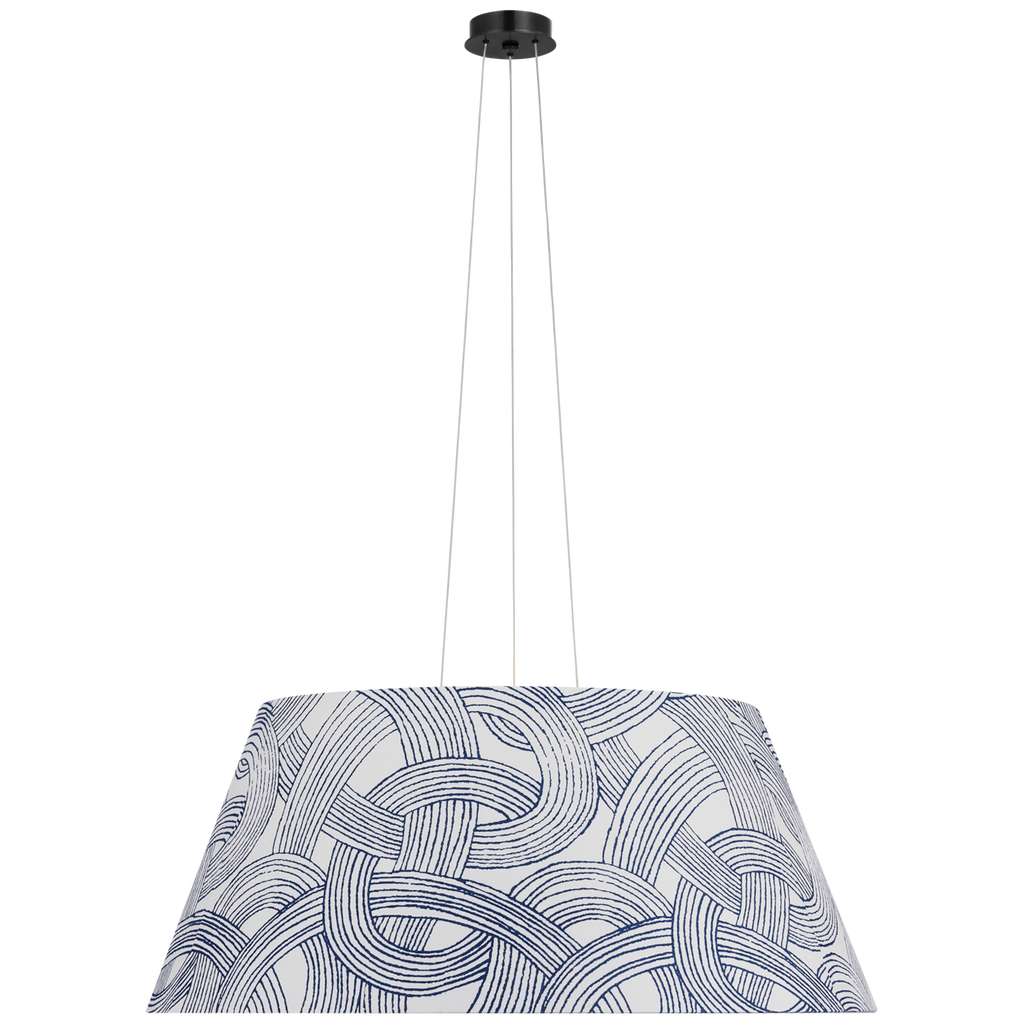 Caufield 39" Hanging Shade | Bronze | Schumacher Blue Freeform Shade