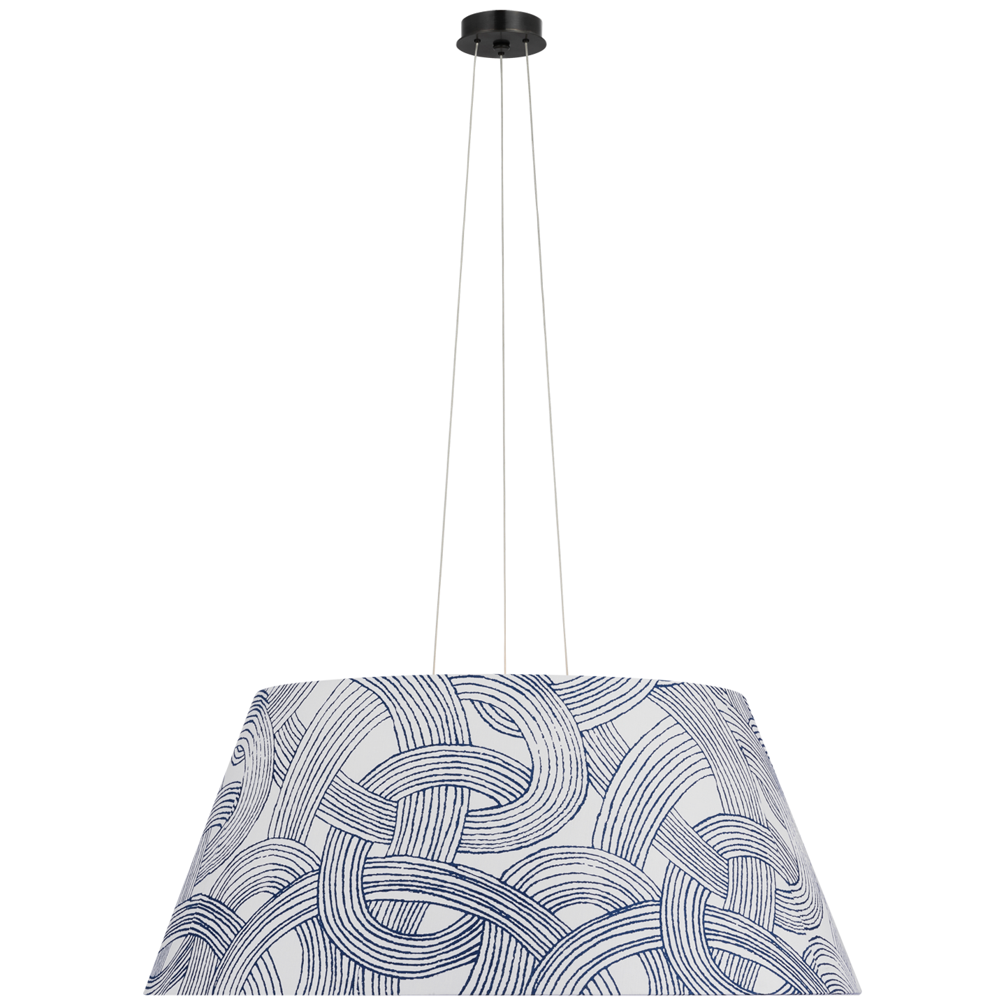 Caufield 39" Hanging Shade | Bronze | Schumacher Blue Freeform Shade
