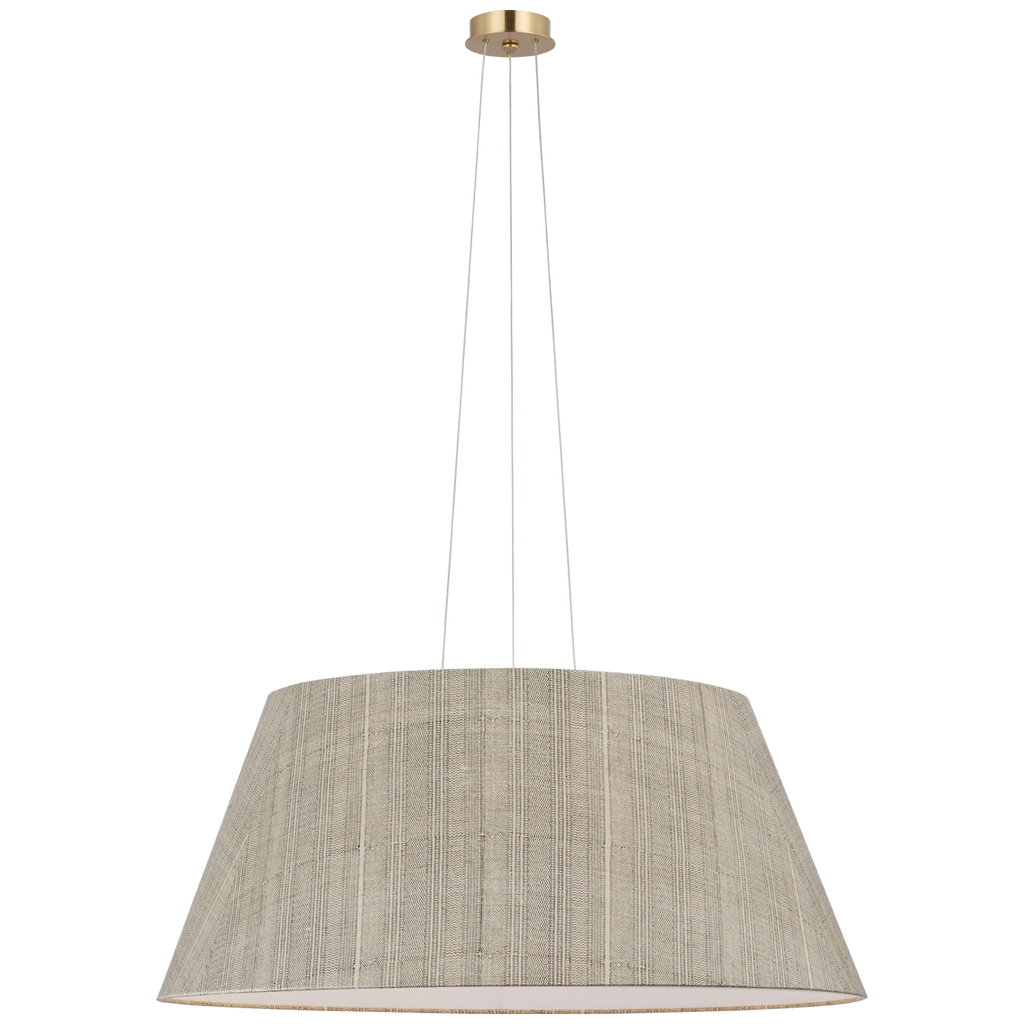 Caufield 39" Hanging Shade | Hand-Rubbed Antique Brass | Schumacher Natural Mohave Shade
