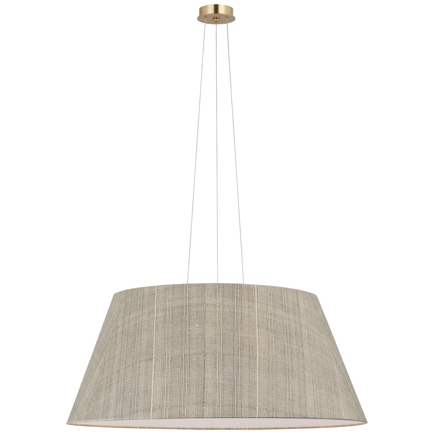 Caufield 39" Hanging Shade | Hand-Rubbed Antique Brass | Schumacher Natural Mohave Shade