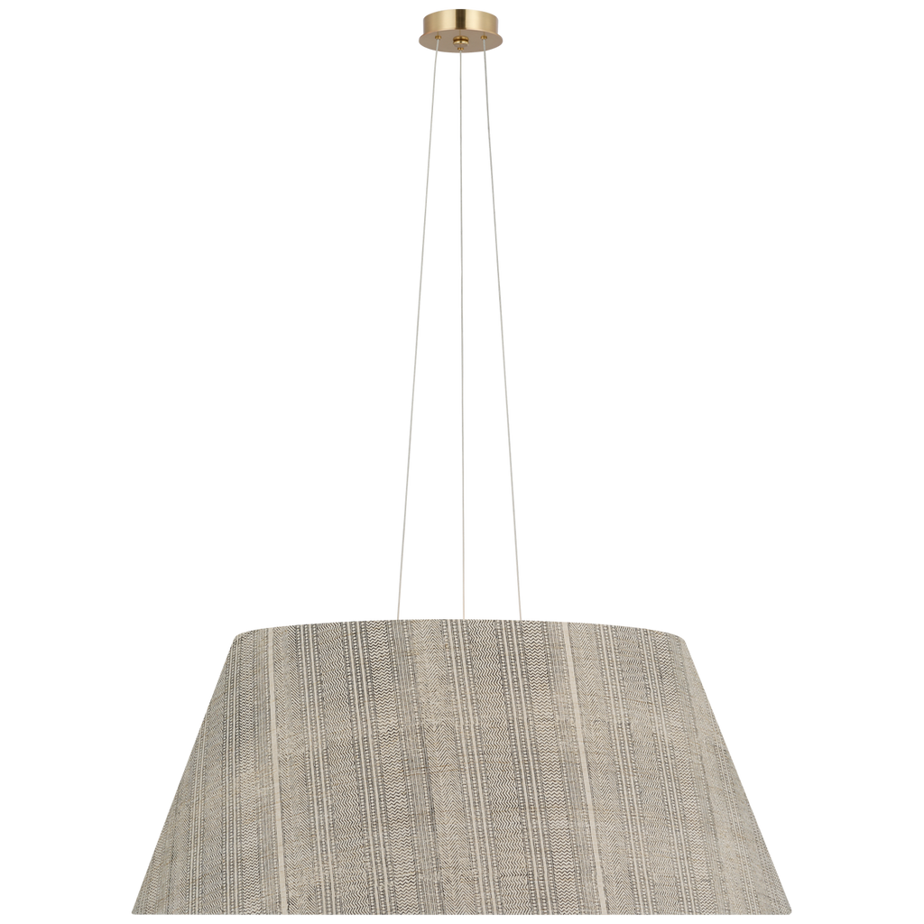 Caufield 39" Hanging Shade | Hand-Rubbed Antique Brass | Schumacher Natural Mohave Shade