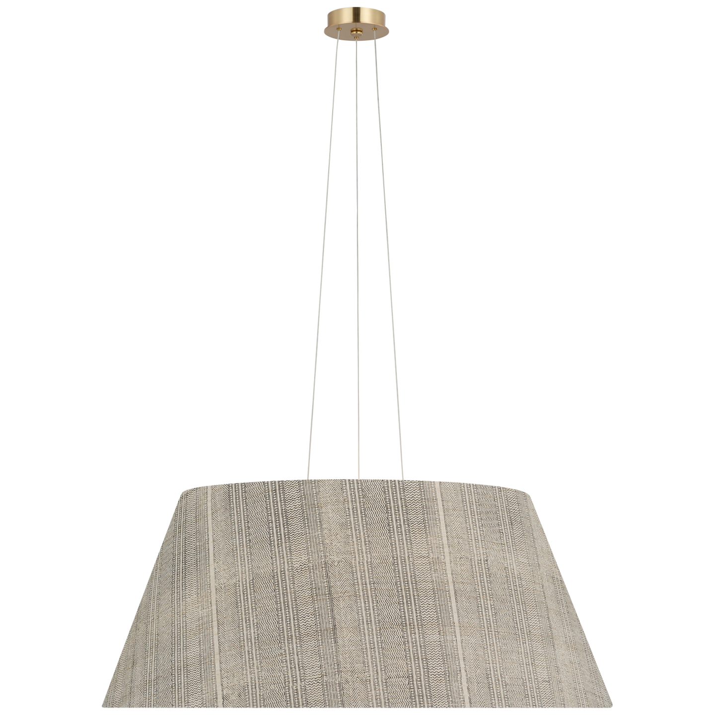 Caufield 39" Hanging Shade | Hand-Rubbed Antique Brass | Schumacher Natural Mohave Shade