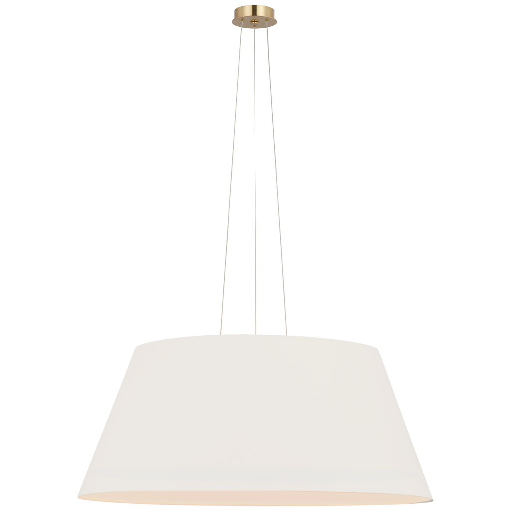 Caufield 39" Hanging Shade | Hand-Rubbed Antique Brass | Linen Shade
