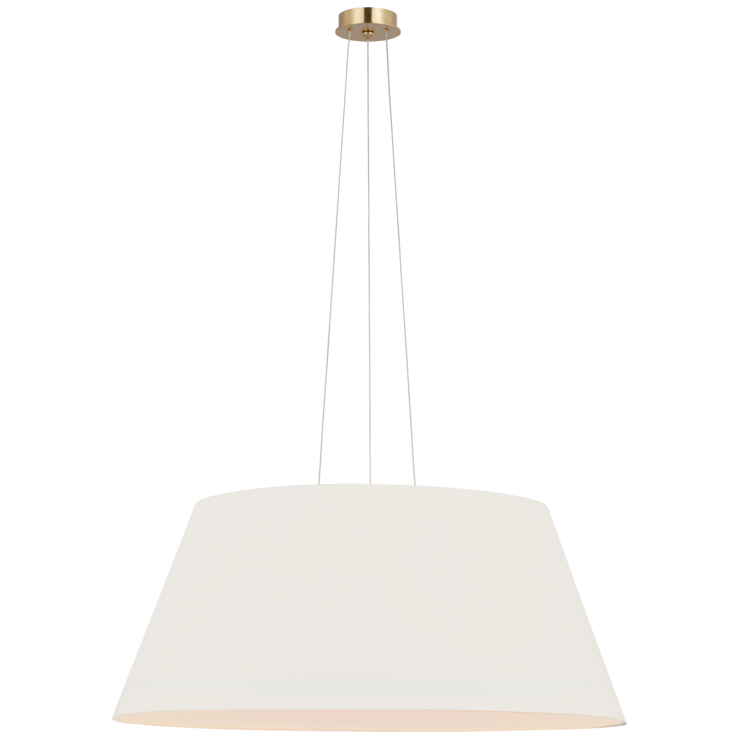Caufield 39" Hanging Shade | Hand-Rubbed Antique Brass | Linen Shade