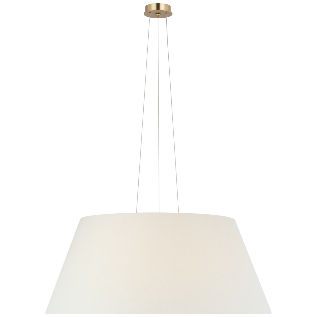 Caufield 39" Hanging Shade | Hand-Rubbed Antique Brass | Linen Shade