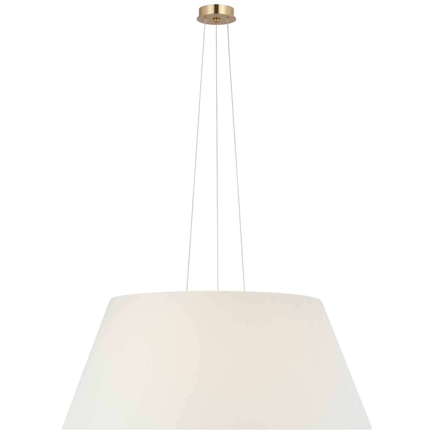 Caufield 39" Hanging Shade | Hand-Rubbed Antique Brass | Linen Shade
