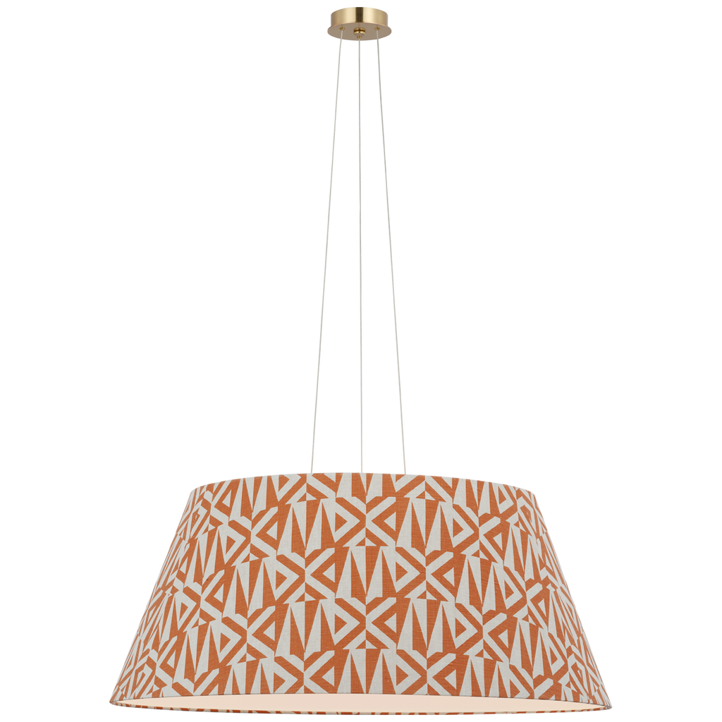 Caufield 39" Hanging Shade | Hand-Rubbed Antique Brass | Schumacher Brick Amero Shade
