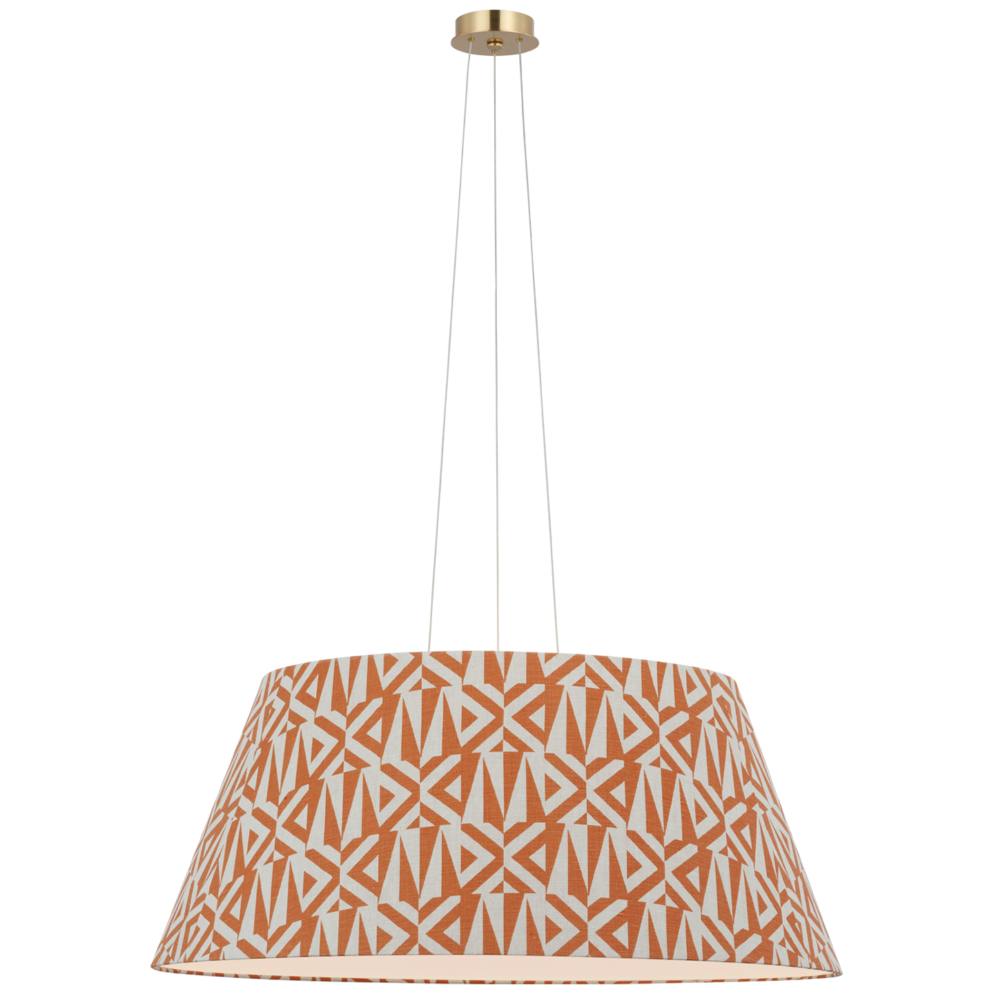 Caufield 39" Hanging Shade | Hand-Rubbed Antique Brass | Schumacher Brick Amero Shade