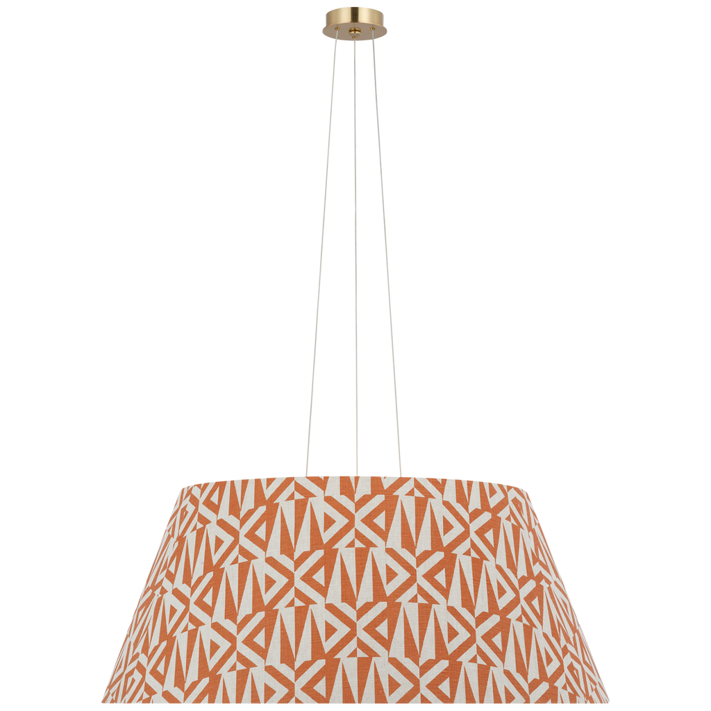 Caufield 39" Hanging Shade | Hand-Rubbed Antique Brass | Schumacher Brick Amero Shade