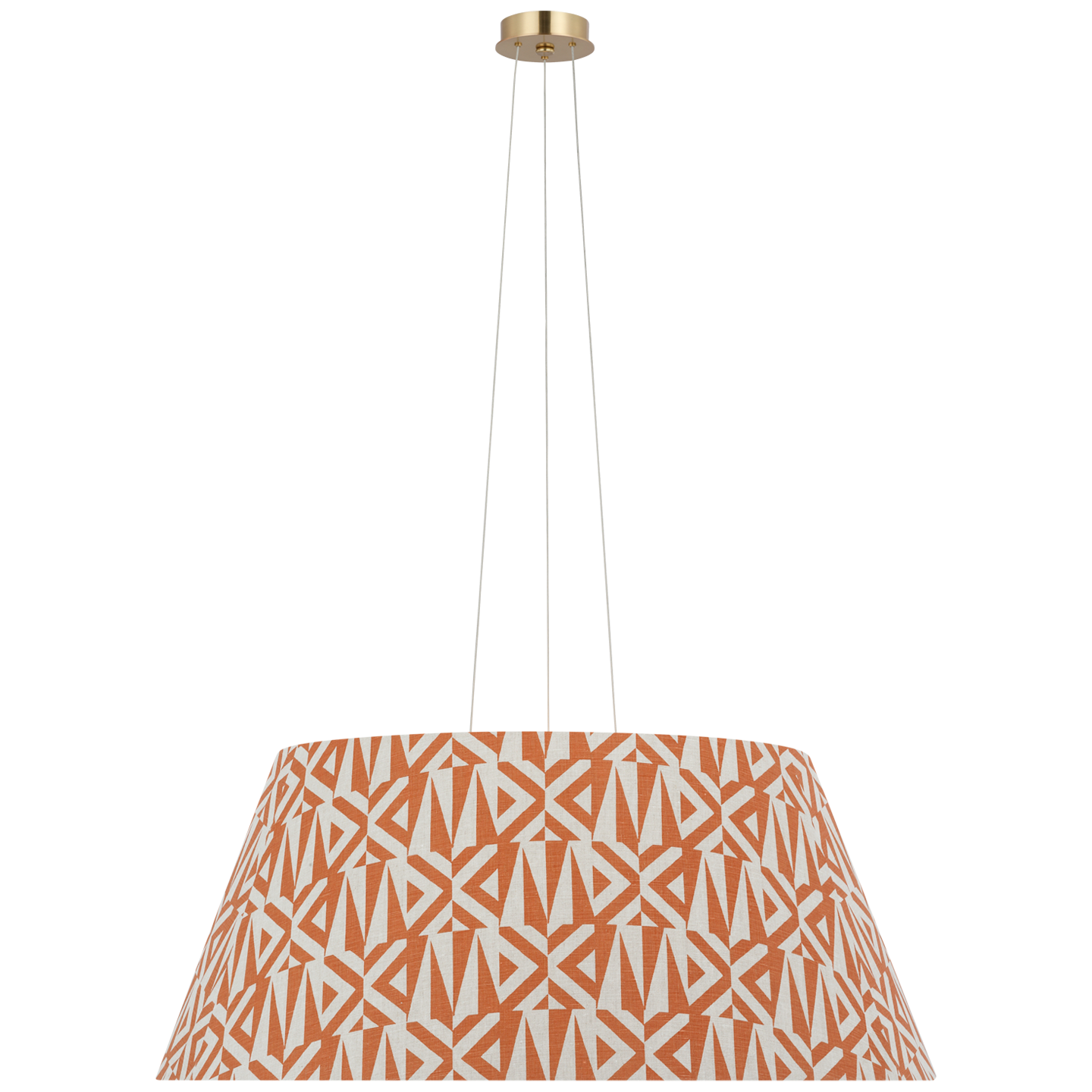 Caufield 39" Hanging Shade | Hand-Rubbed Antique Brass | Schumacher Brick Amero Shade