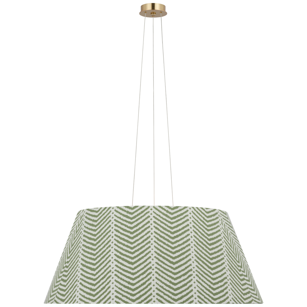 Caufield 39" Hanging Shade | Hand-Rubbed Antique Brass | Schumacher Verde La Jolla Shade