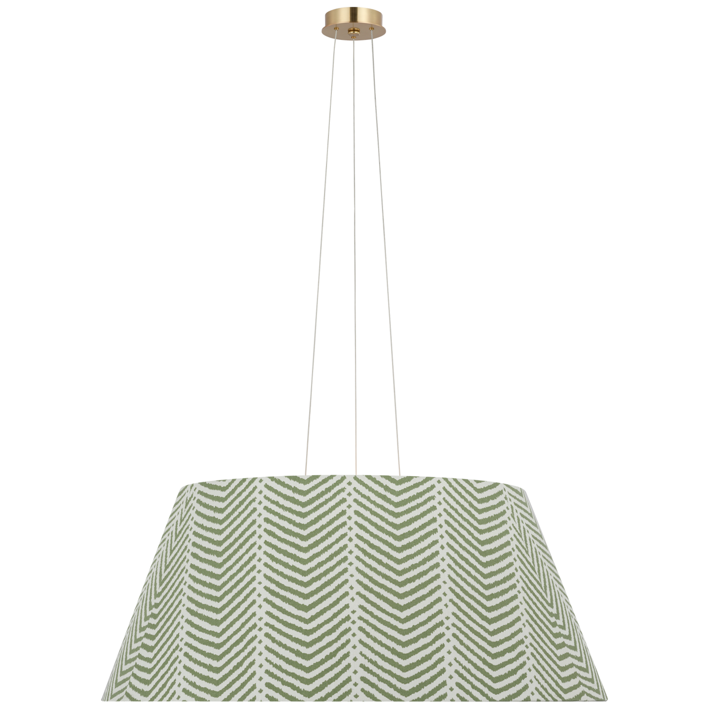 Caufield 39" Hanging Shade | Hand-Rubbed Antique Brass | Schumacher Verde La Jolla Shade
