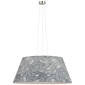 Caufield 39" Hanging Shade | Polished Nickel | Schumacher Blue Freeform Shade