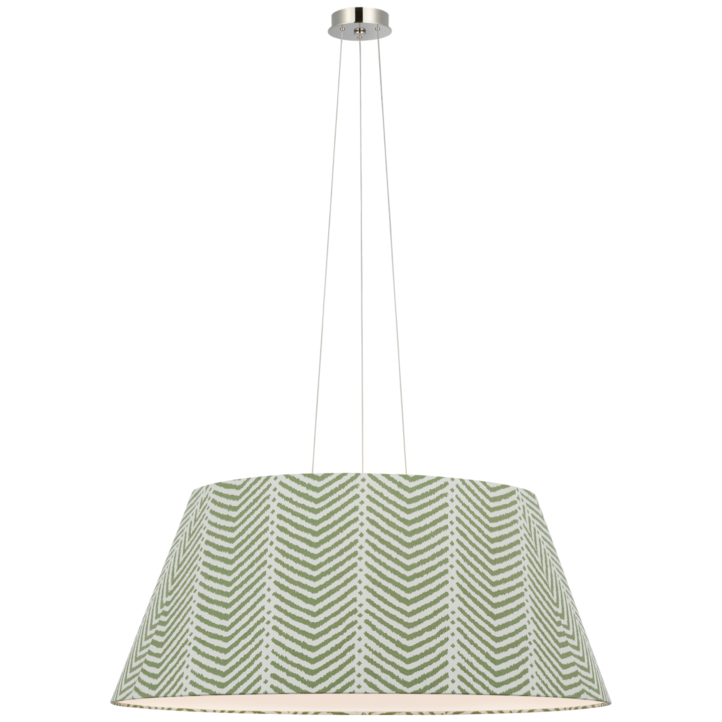 Caufield 39" Hanging Shade | Polished Nickel | Schumacher Verde La Jolla Shade