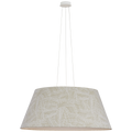 Caufield 39" Hanging Shade | Matte White | Schumacher Taupe Abstract Leaf Shade