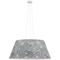 Caufield 39" Hanging Shade | Matte White | Schumacher Blue Freeform Shade
